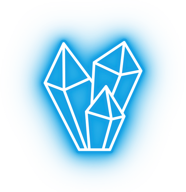 Neon blue crystal ore icon